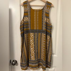 Black and Yellow Dress, Midi, Maurices, Size 2
